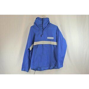 Vancouver Province News Vtg Pullover Windbreaker Blue 100% Nylon Mens Large